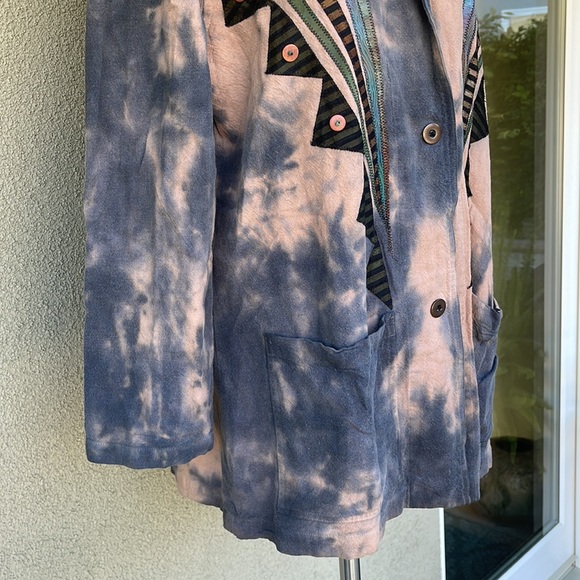 Vintage handmade oversized jacket bleach-dyed - Picture 5 of 7